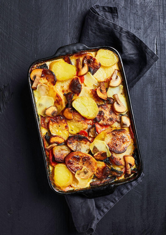 Kartoffelauflauf mit Ricotta und Champignons