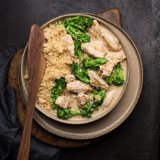 Couscous mit Putenfleisch in Rahmsoße