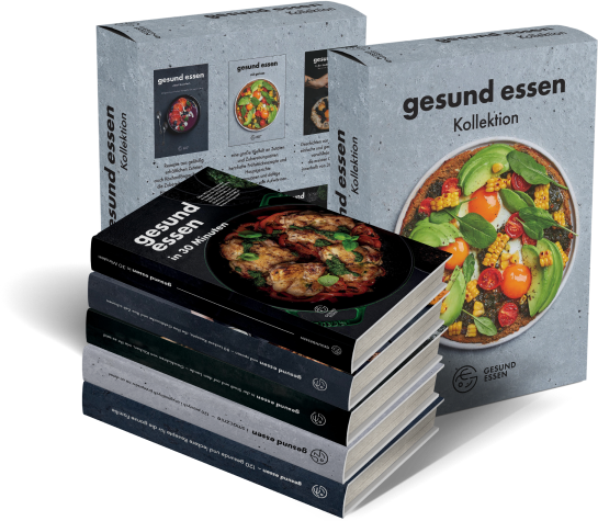 Komplettes Kochbuchset Gesund essen mit Geschenkbox – 5 Kochbücher